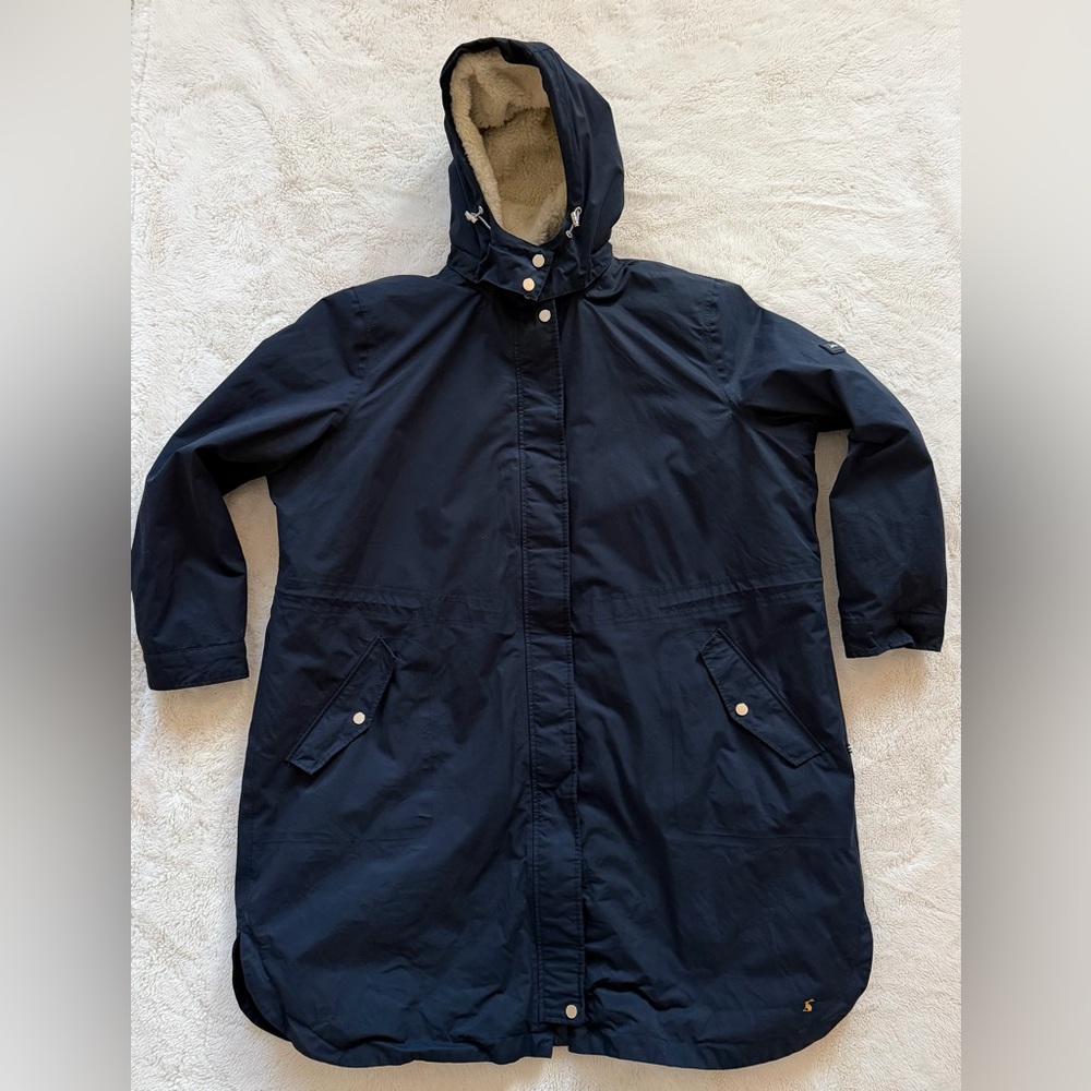 Joules Loxley Long Line Cosy Waterproof Rain Coat